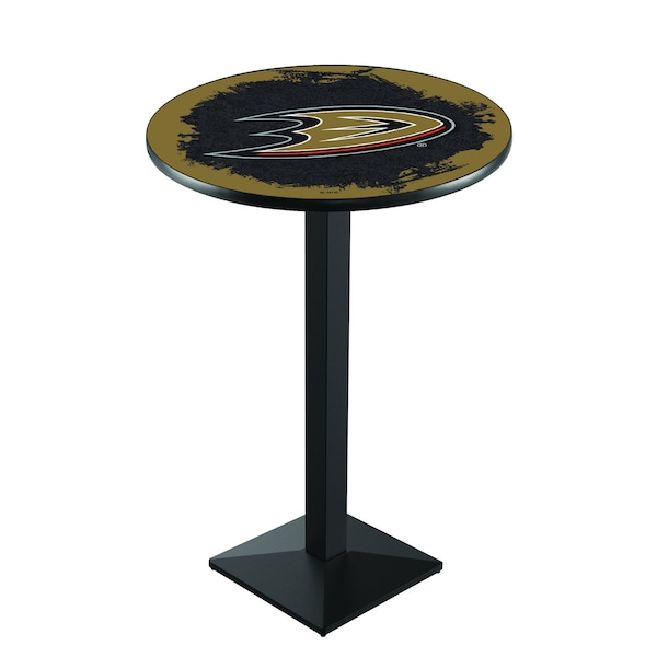 Holland Bar Stool Co 36" Blk Wrinkle Anaheim Ducks Pub Table L217B3628AnaDks - main